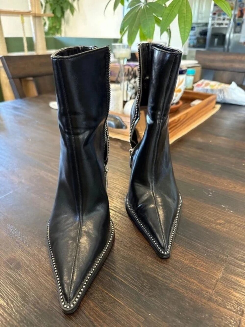 Zara Trafaluc Black Pointed Stiletto Ankle Boots – Chic Minimal – EU 38